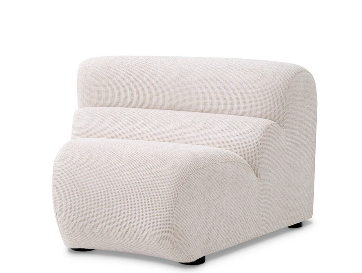 Lindau Sectional Sofa Inside Corner, Lyssa Off-White Fabric, Black Feet, 42.13"W (A116817 YV0J041VPT)