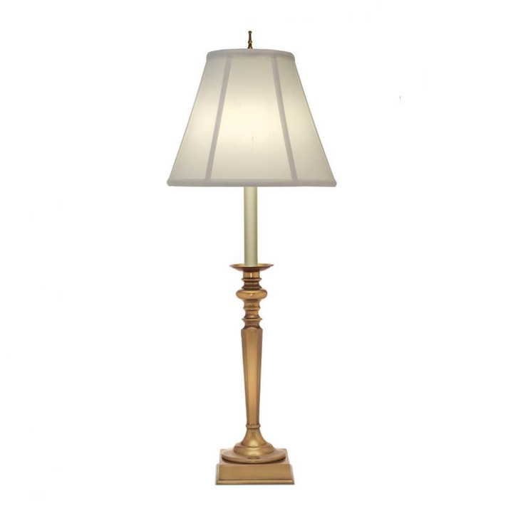 Candlestick Lamp, 1-Light, Antique Brass, Ivory Shadow Fabric Shade, 31"H (BL-5341-A910-AB YV0J07RRDM)