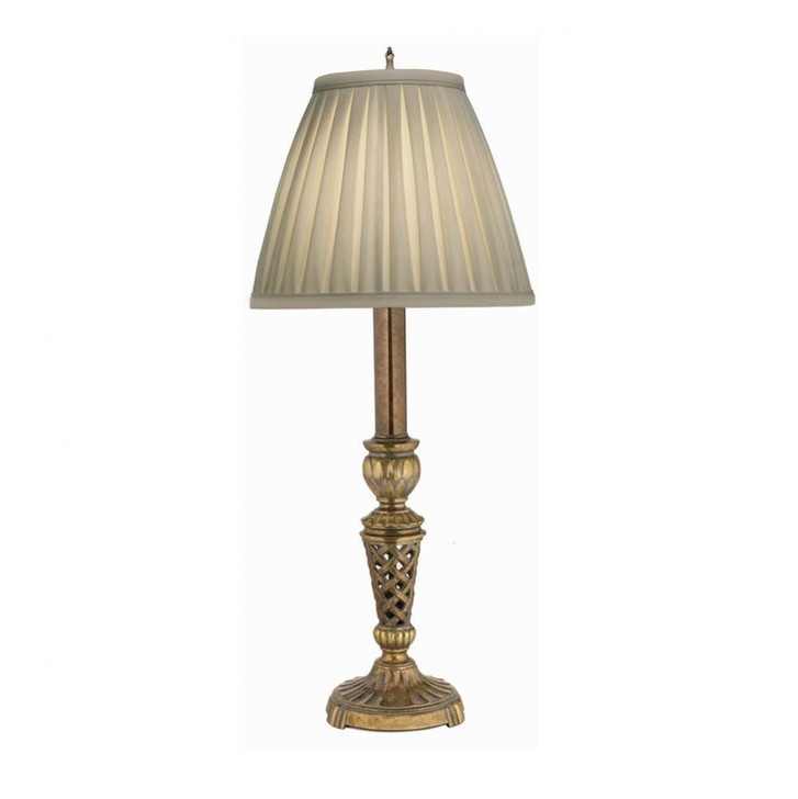 Buffet Lamp, 1-Light, Amber Tortoise Shell, Pleated Ivory Shadow Fabric Shade, 31"H (BL-6781-6782-ATS YV0J07RRDT)
