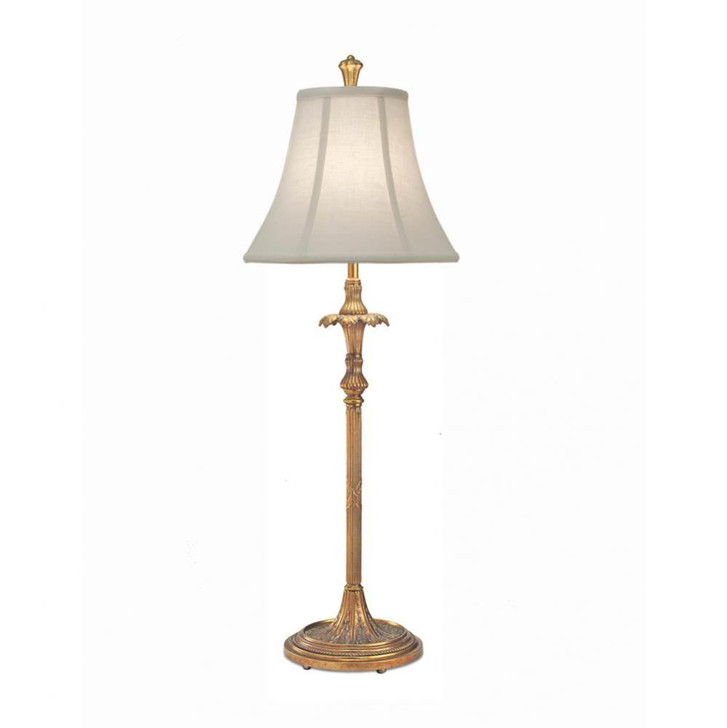 Buffet Lamp, 1-Light, Polished Honey Brass, Cream Aberdeen Fabric Shade, 35"H (BL-A128-A168-PHB YV0J07RRDU)