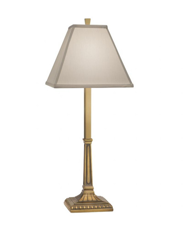 Buffet Lamp, 1-Light, Artisan Brass, Ivory Shadow Fabric Shade, 23"H (BL-A837-ABR YV0J07RRDZ)
