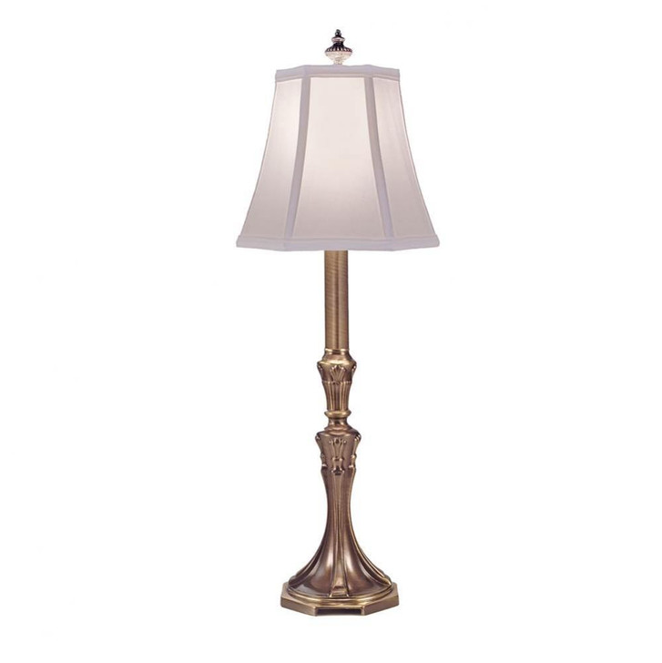 Buffet Lamp, 1-Light, Roman Bronze, Off-White Silk Shantung Fabric Shade, 30"H (BL-A853-RB YV0J07RRE0)
