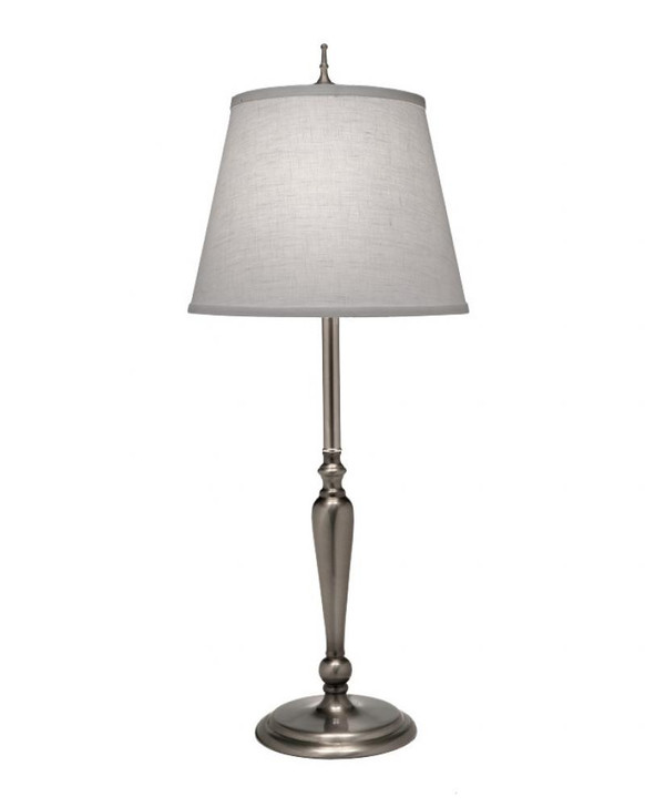 Buffet Lamp, 1-Light, Antique Nickel, Cream Aberdeen Fabric Shade, 28"H (BL-A871-AN YV0J07RRE1)