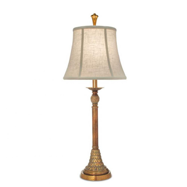 Buffet Lamp, 1-Light, Polished Honey Brass, Cream Aberdeen Fabric Shade, 34"H (BL-AC2067-K561-PHB YV0J07RREA)
