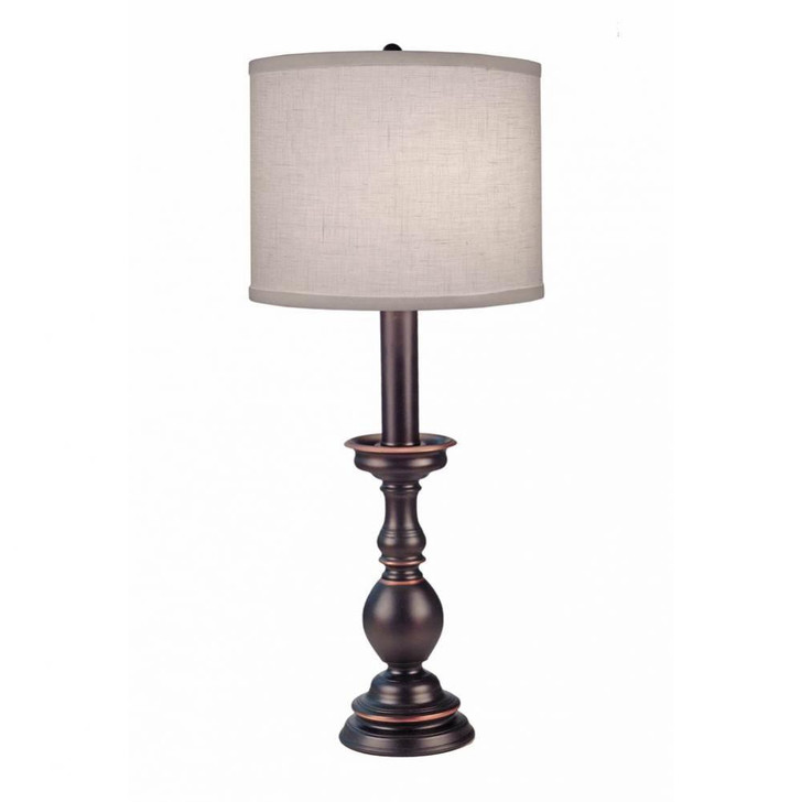 Buffet Lamp, 1-Light, Oxidized Bronze, Cream Aberdeen Fabric Shade, 28"H (BL-N2496-N2497-OB YV0J07RREP)