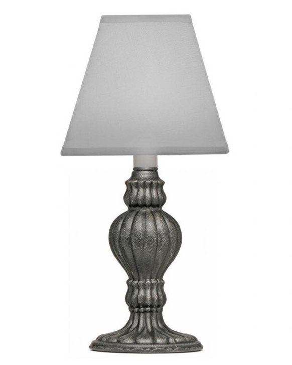 Candlestick Lamp, 1-Light, Charcoal, White Butcher Linen Fabric Shade, 11.5"H (CL-A2103-CHAR YV0J07RRF2)
