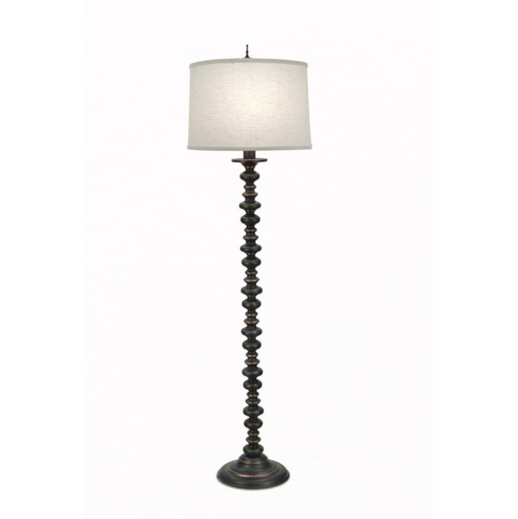 Floor Lamp, 1-Light, Oxidized Bronze, Cream Aberdeen Fabric Shade, 63"H (FL-1320-A584-OB YV0J07RTC1)