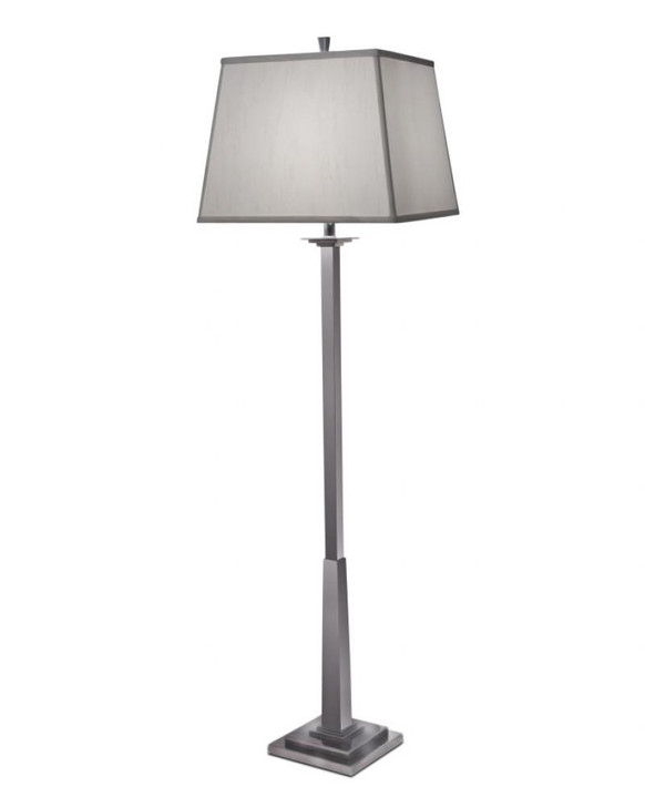 Floor Lamp, 1-Light, Black Nickel, Global White Fabric Shade, 63"H (FL-6425-6630-BKN YV0J07RTCG)