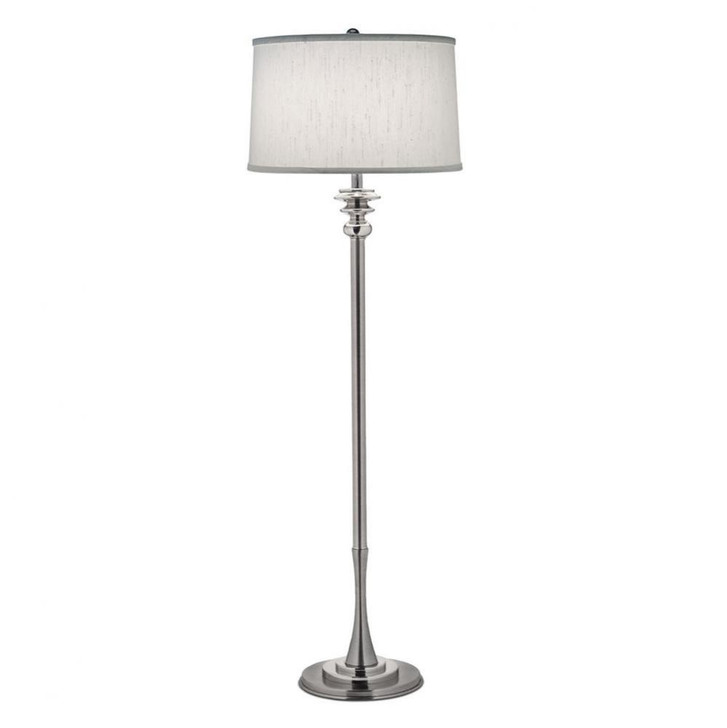 Floor Lamp, 1-Light, Antique Nickel, Polished Nickel, Global White Fabric Shade, 59"H (FL-A065-A630-AN YV0J07RTD1)