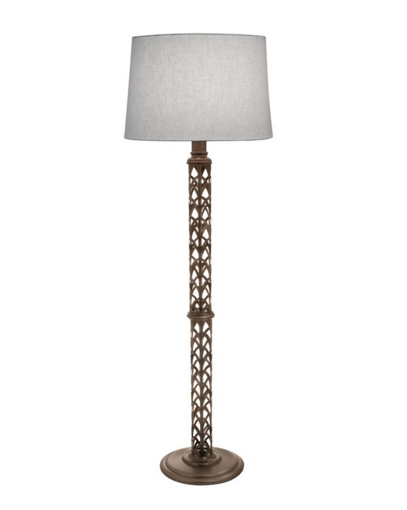 Laser Cut Floor Lamp, Cathedral, 1-Light, Oil-Rubbed Bronze, Rolled-Edge Cream Aberdeen Fabric Shade, 61"H (FL-A9077-LCC-OB YV0J07RTDE)