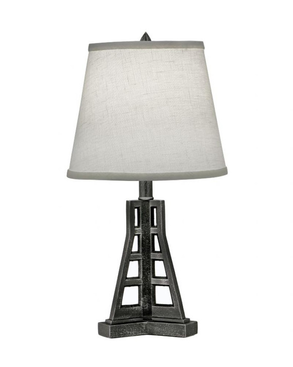 Table Lamp, 1-Light, Charcoal, Cream Aberdeen Fabric Shade, 20"H (ML-N8216-CHAR YV0J07RTE4)