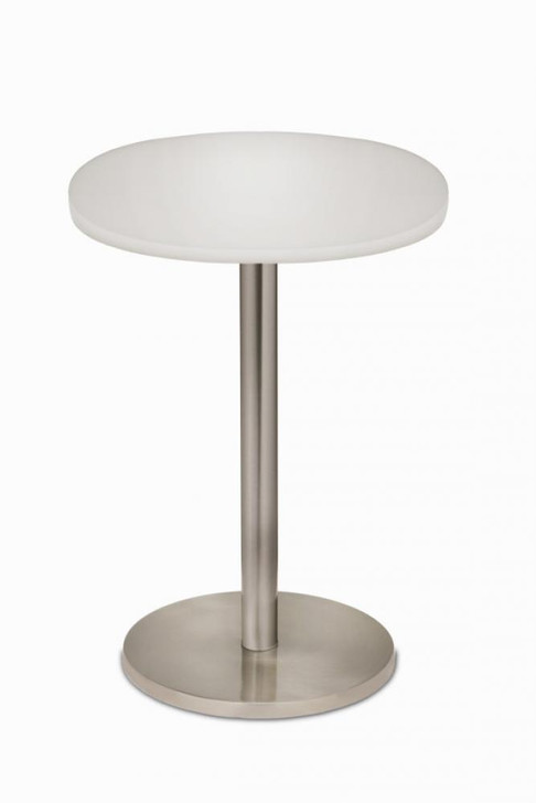 Side Table, Satin Nickel, Opal Acrylic Top, 24"H (TBL-A1005-SN YV0J07RTEE)