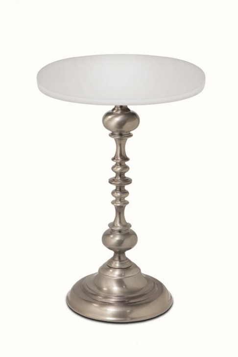 Side Table, Antique Nickel, Opal Acrylic Top, 24"H (TBL-1320-C422-AN YV0J07RTEC)