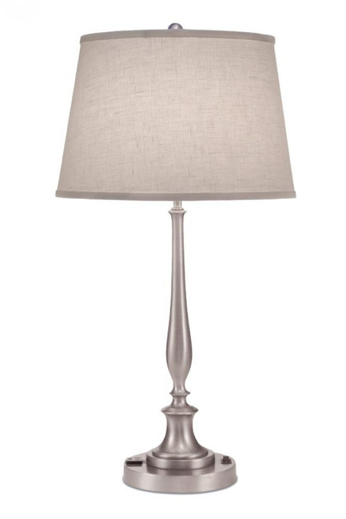 Table Lamp, 1-Light, Satin Nickel, Cream Aberdeen Fabric Shade, 29"H (TL-5855-A090-SN YV0J07RTEX)