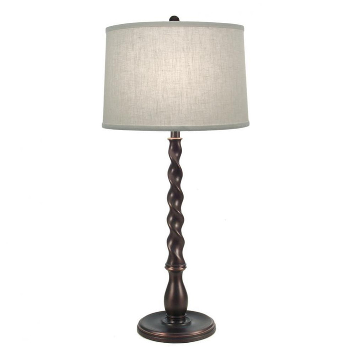 Table Lamp, 1-Light, Oxidized Bronze, Cream Aberdeen Fabric Shade, 33"H (TL-6650-6686-OB YV0J07RUAM)