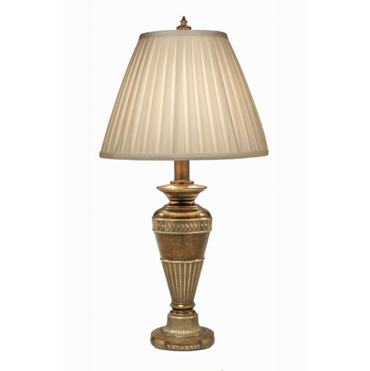 Table Lamp, 1-Light, Amber Tortoise Shell, Box Pleated Ivory Shadow Fabric Shade, 32"H (TL-6756-ATS YV0J07RUCN)