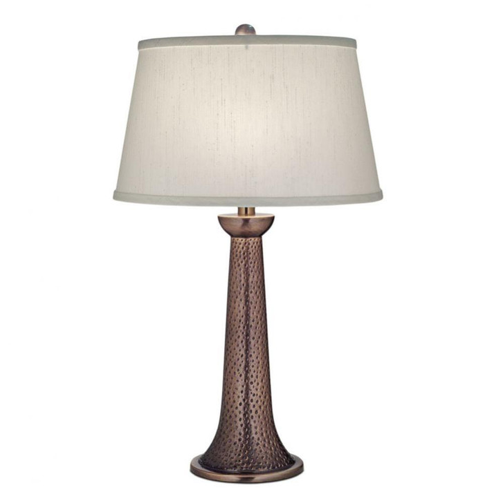 Table Lamp, 1-Light, Antique Copper, Global White Fabric Shade, 26"H (TL-A846-AC YV0J07RUDP)