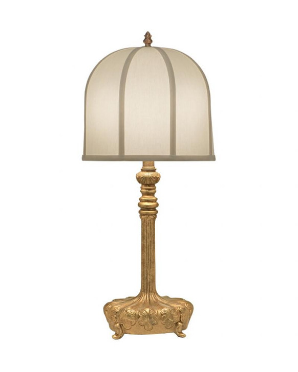 Table Lamp, 1-Light, Gilded Gold, Off-White Silk Shantung, 27"H (TL-AC4960-GG YV0J07RV9K)