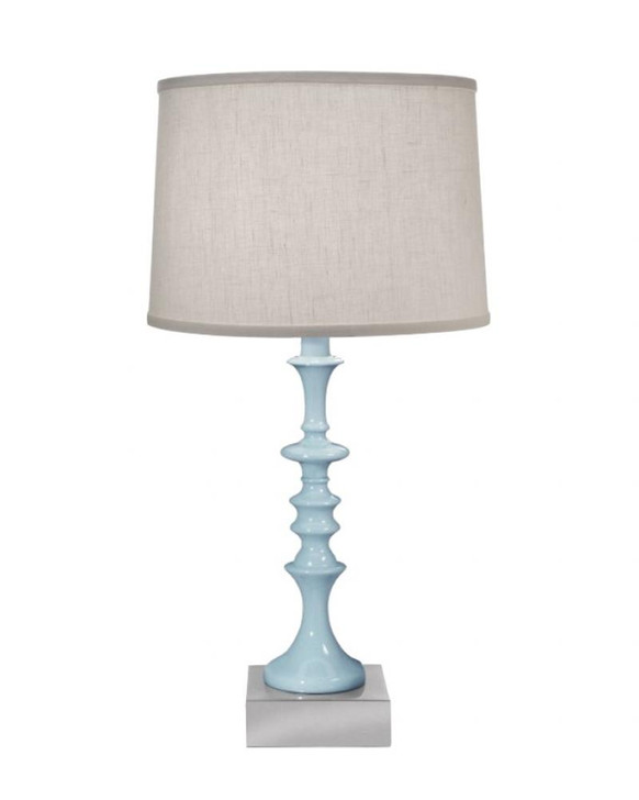 Table Lamp, 1-Light, Gloss Light Blue, Satin Nickel, Cream Aberdeen Fabric Shade, 27"H (TL-K57-A050-GLB YV0J07RV9Y)