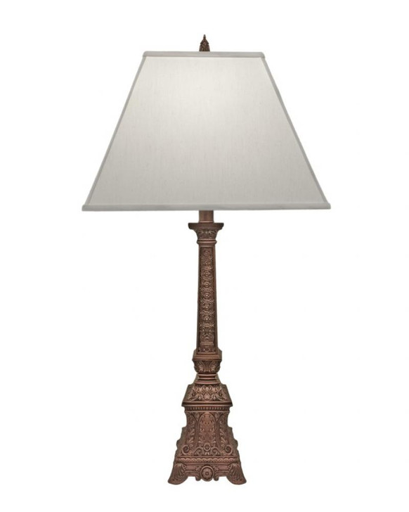Table Lamp, 1-Light, Antique Old Brass, Pearl Supreme Satin Fabric Shade, 36"H (TL-K6127-K7161-AOB YV0J07RVA3)