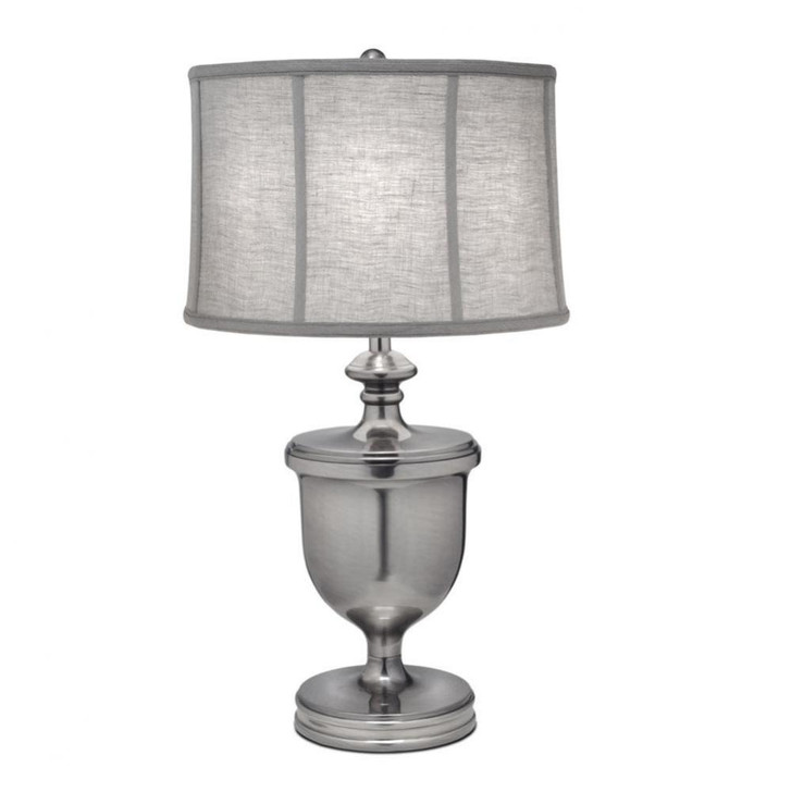 Table Lamp, 1-Light, Antique Nickel, Geneva Linen Ash Fabric Shade, 31"H (TL-N2338-N2341-AN YV0J07RVA8)