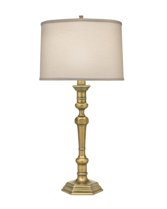 Table Lamp, 1-Light, Artisan Brass, Ivory Shadow Fabric Shade, 32"H (TL-N3040-N3042-ABR YV0J07RVA9)