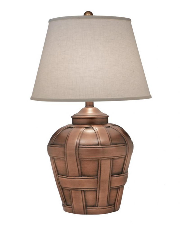 Table Lamp, 1-Light, Antique Old Bronze, Cream Aberdeen Fabric Shade, 25"H (TL-N4624-AOB YV0J07RVAE)