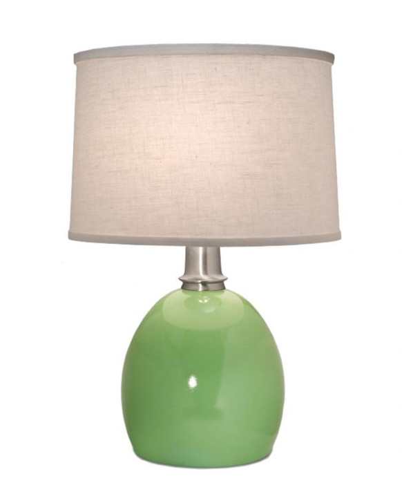 Table Lamp, 1-Light, Gloss Light Green, Satin Nickel, Cream Aberdeen Fabric Shade, 23"H (TL-N4705-K3306-GLG YV0J07RVAF)