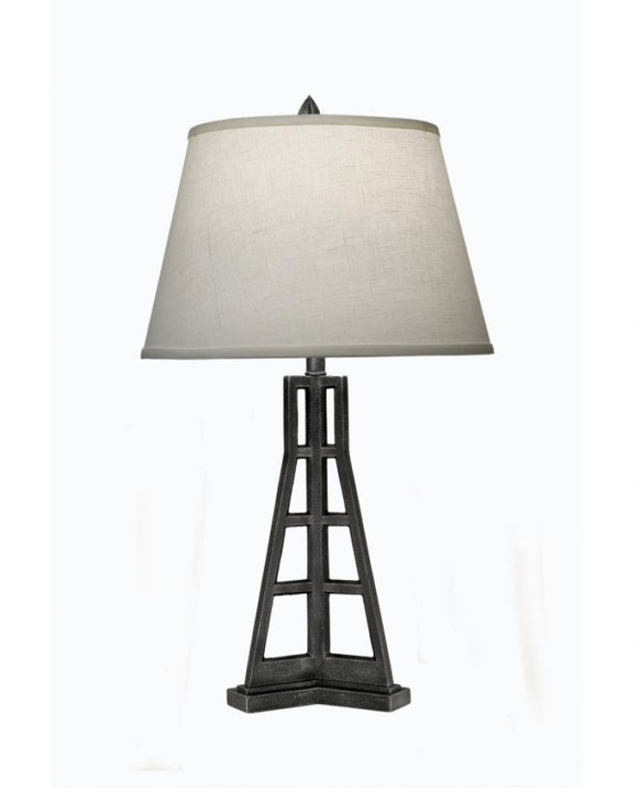 Table Lamp, 1-Light, Charcoal, Cream Aberdeen Fabric Shade, 28"H (TL-N8217-CHAR YV0J07RVC4)