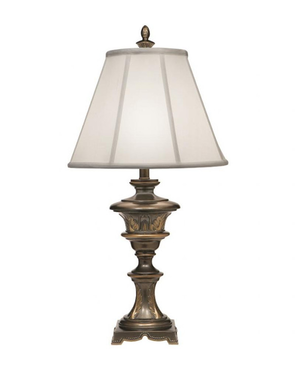 Table Lamp, 1-Light, Vintage Silver, Gold, Off-White Silk Shantung Fabric Shade, 34"H (TL-N8294-VSG YV0J07RVC7)