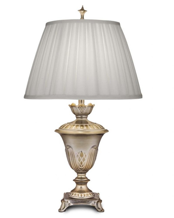 Table Lamp, 1-Light, Milano Silver, Box Pleated Ivory Shadow Fabric Shade, 32"H (TL-N8469-MS YV0J07RVCE)