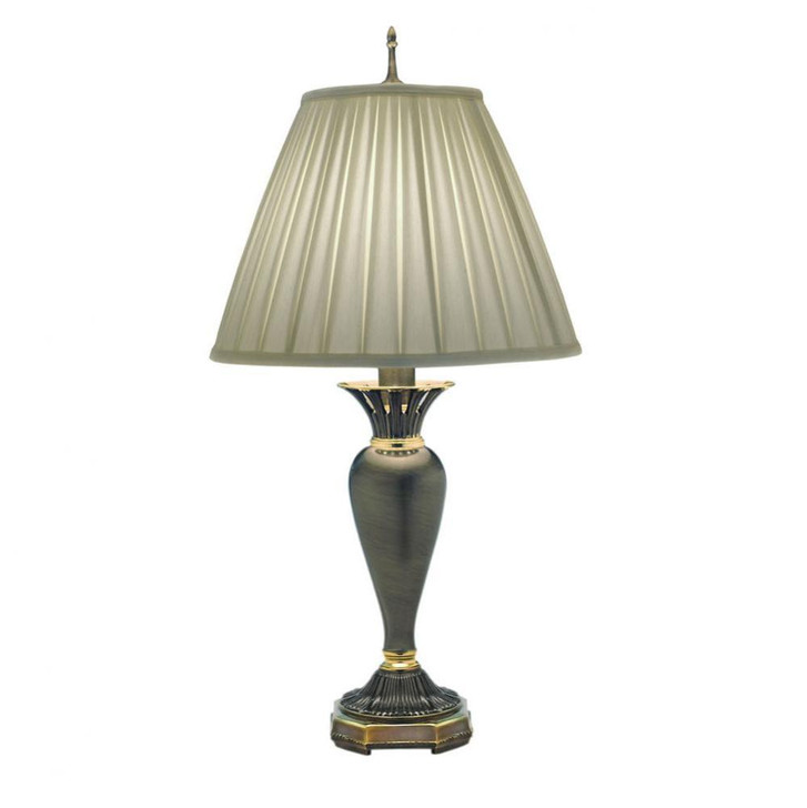 Table Lamp, 1-Light, Roman Bronze, Box Pleated Ivory Shadow Fabric Shade, 34"H (TL-N8705-RB YV0J07RVCK)