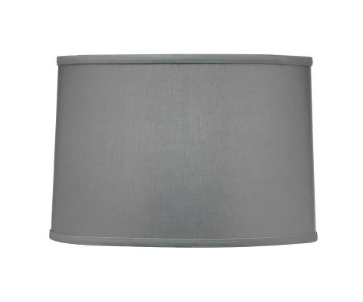 Replacement Lampshade, Hardback Drum, Gray Butcher Linen, Brass Top Ring, 14" Top x 15" Bottom x 10" Height (ST160 YV0J07RX8W)