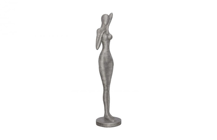 Admiring Standing Human Sculpture, Aluminum, 71"H (ID113921 YV0J07T25H)