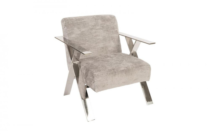 Allure Club Chair, Gray, Stainless Steel Frame, 31"H (PH81456 YV0J07T25P)