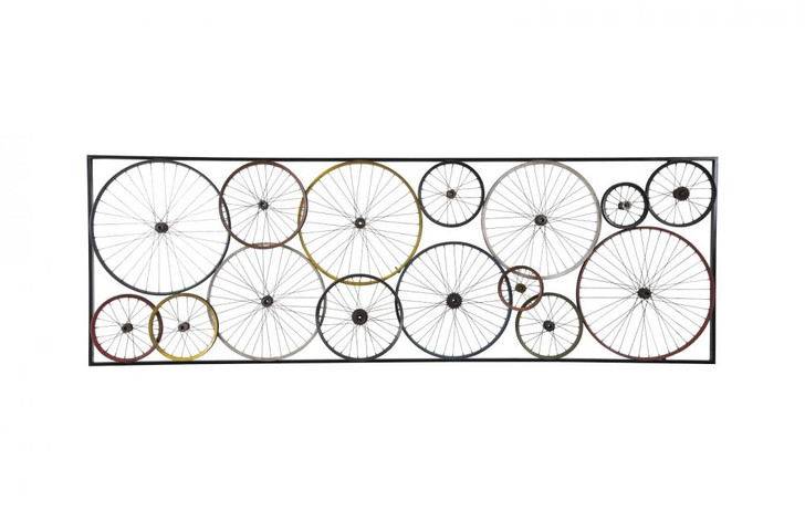 Bicycle Wheel Wall Art, Multicolored, 39"W (ID66019 YV0J07T34R)