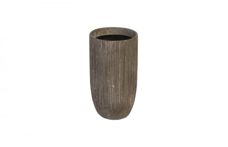 Fluted Planter, Small, Gray, 12"W (PH97033 YV0J07T73F)