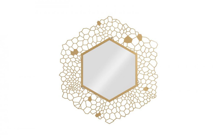Honeycomb Mirror, Hexagon, Brass, 40"W (TH107116 YV0J07T8ZX)