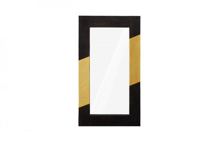 Scorched Mirror, Rectangle, Black, Gold Leaf, 40"W (PH110307 YV0J07W4UK)