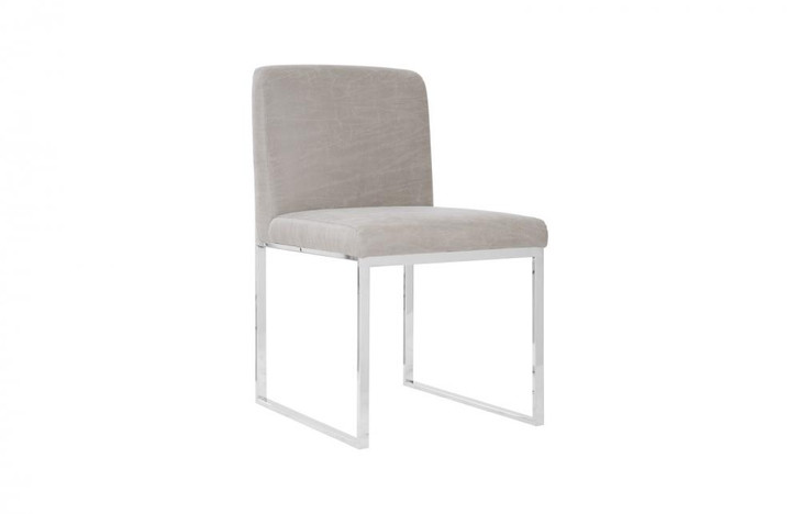 Frozen Dining Chair, Taupe, Stainless Steel Frame, 33"H (PH103735 YV0J07T817)