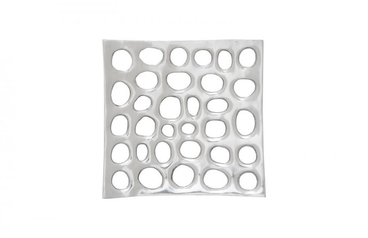 Polka Dot Wall Tile, Silver, 14"W (ID66373 YV0J07W3UU)