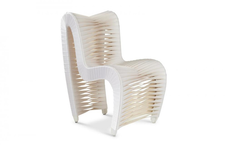 Seat Belt Dining Chair, Low Back, White, Off-White, 33"H (B2061WZ YV0J07W4VA)