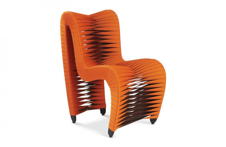 Seat Belt Dining Chair, Low Back, Orange, 33"H (B2061ZZ YV0J07W4VC)