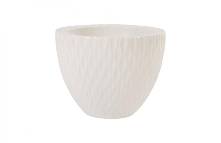 Ripple Planter, Small, Glossy White, 15"W (PH80598 YV0J07W3W3)