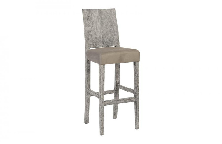 Origins Bar Stool, Brown Fabric Seat, Graystone Frame, 47.5"H (TH92731 YV0J07TC02)