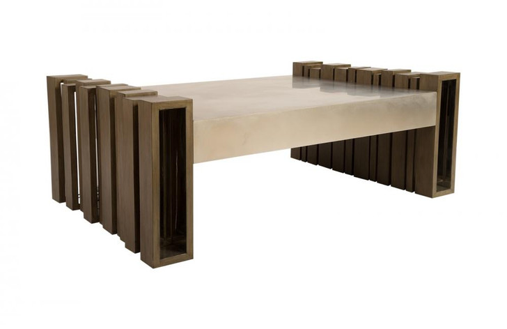 Barcode Coffee Table, Off-White Top, Mahogany, 48"W (PH76981 YV0J07T349)