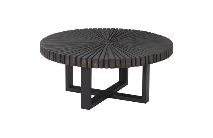 Chainsaw Coffee Table, Round, Charcoal Top, Black Base, 39"W (TH103560 YV0J07T53K)