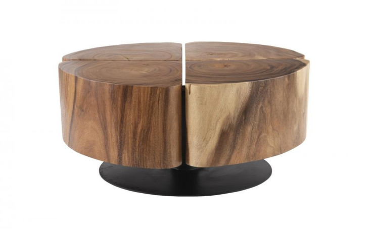 Clover Coffee Table, Large, Chamcha Top, Black Base, 39"W (TH105244 YV0J07T54K)