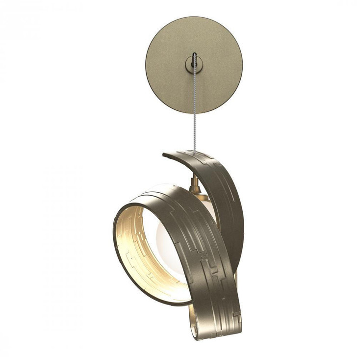 Hubbardton Forge Riza Wall Sconce, 1-Lights, Soft Gold, Opal Glass, 10.7"D (201353-SKT-84-GG0711 5ZD04N) 