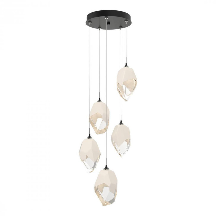 Hubbardton Forge Chrysalis Pendant, 5-Light, Ink, White Polished Crystal, 16.1"W (131138-SKT-STND-89-WP0755 5YZTHQ) 